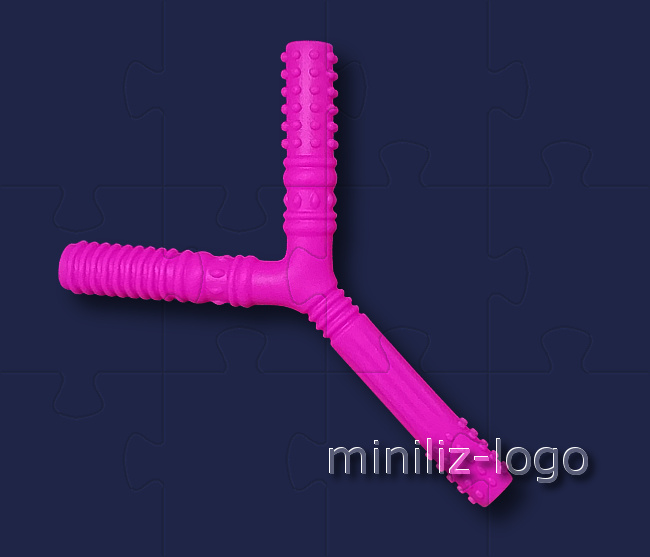 Тренажер для жевания Y-трубочка soft, фиолетовая (рельефная)